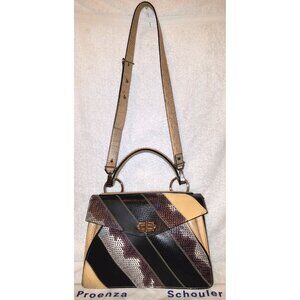 PROENZA SCHOULER NWT GENUINE PYTHON & SUEDE CONVERTIBLE CROSS BODY HANDBAG
